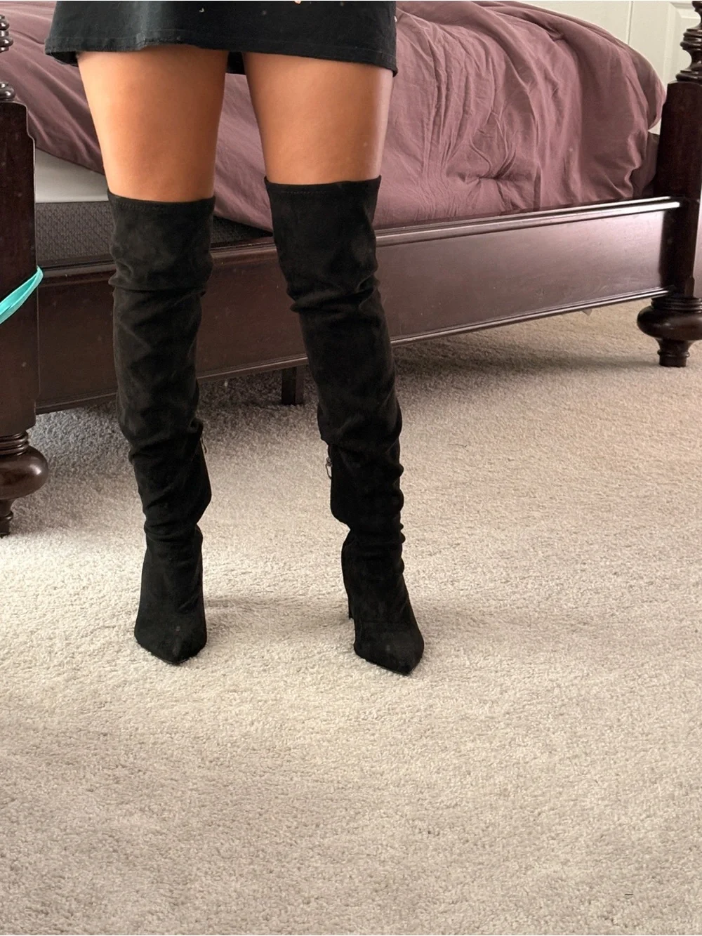 Women’s Over-the-Knee Black Suede Boots